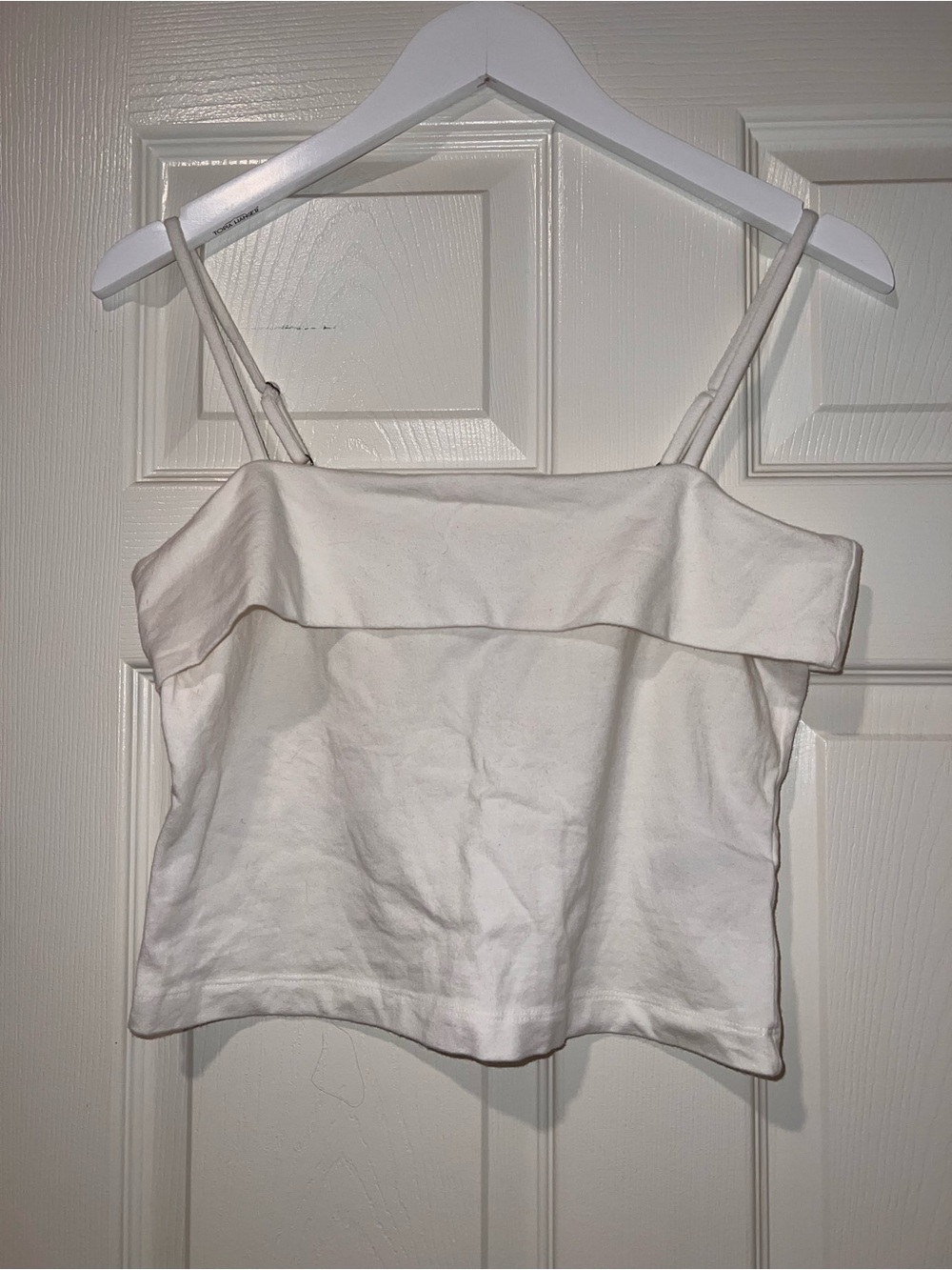 Pilcro White Ruffle-Overlay tank top